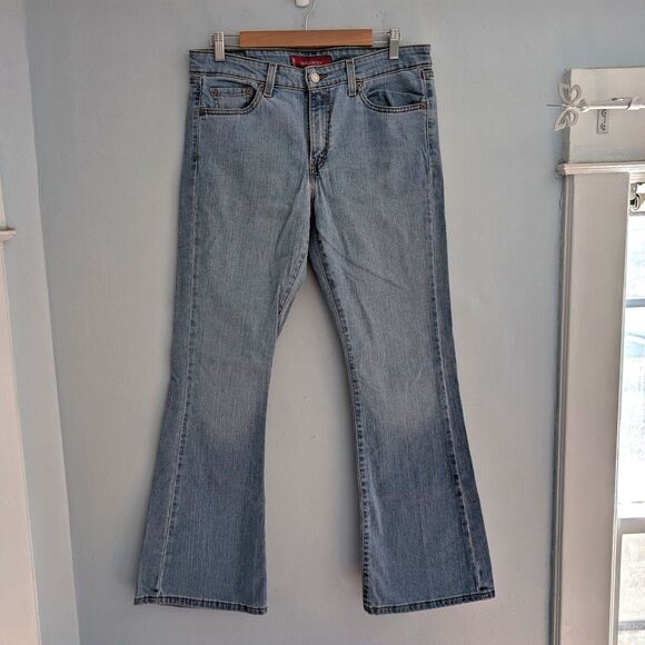 Vintage Y2K Levi's Jeans Low Rise Denim Stretch Light Wash Flare Stretch Size 11 - Picture 1 of 13